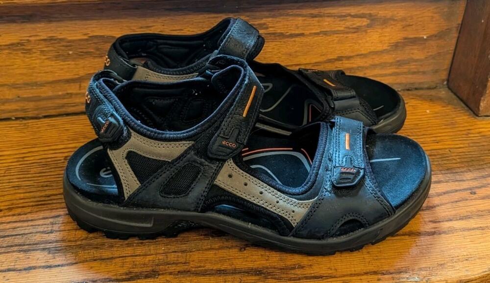 ECCO Offroad Yucatan Black Mens 13-13.5 47 Sandals Hiking Trail Walking Gorpcore